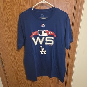 Majestic Los Angeles Dodgers 2018 World Series Shirt Sz Large Men's NWOT MLB